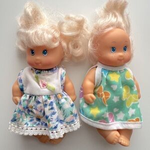 2 Vintage 1994 Cititoy 5” collectible dolls, dressed with blond hair